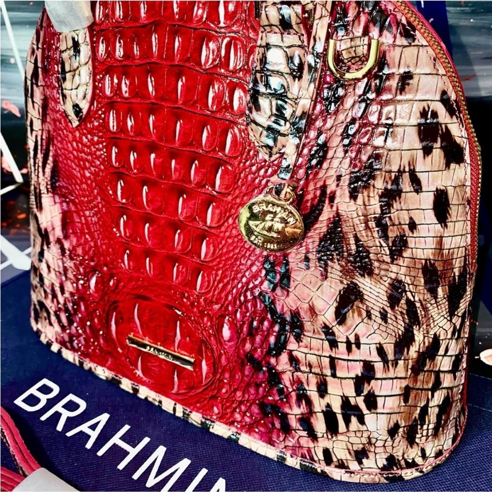 Brahmin Ruby red Georgina Satchel Shoulder Bag Handbag Purse